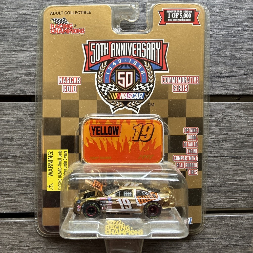 1998 RACING CHAMPIONS-NASCAR Gold 1/64 #19 Tony Raines "YELLOW" #3418 of 5000